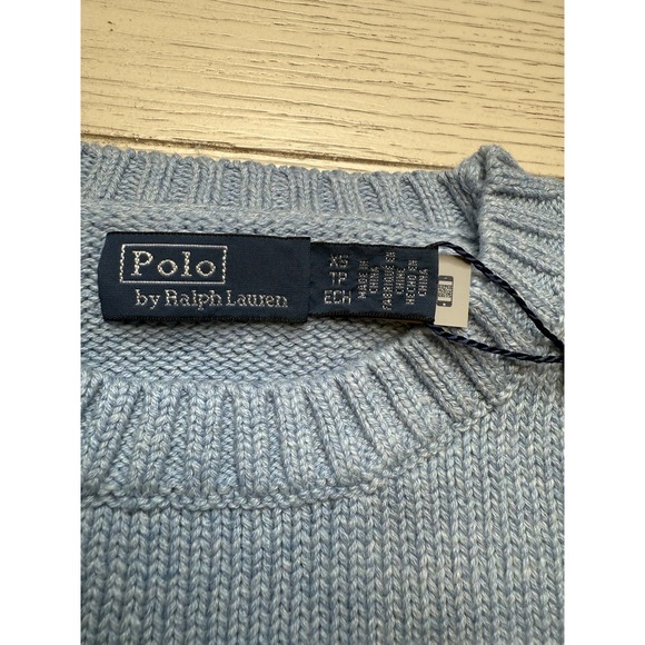 Ralph Lauren NWT Polo Bear Crewneck Sweater Women's Lt Blue. Sz XS MSRP $398 - Picture 3 of 8